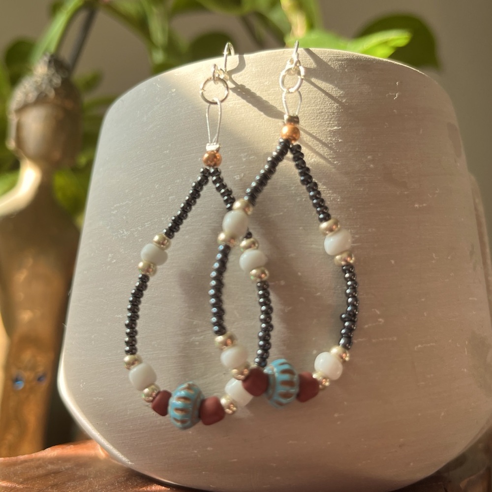 Handmade Beaded Dangle Earrings